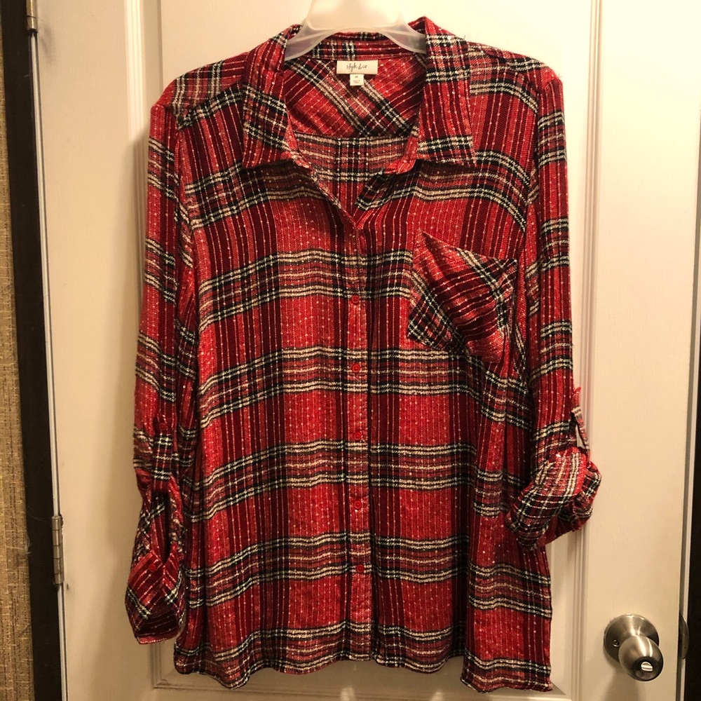 NWOT Style & Co Sequined Flannel